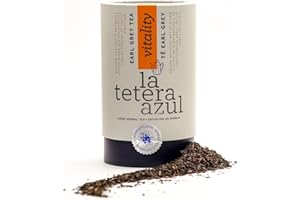 LATETERAZUL LA TETERA AZUL Té Negro Early Grey Premium Con Aroma De Bergamota. Infusión Estimulante Termogénica. Bote A Granel De 115 Gramos Para 46 Infusiones.