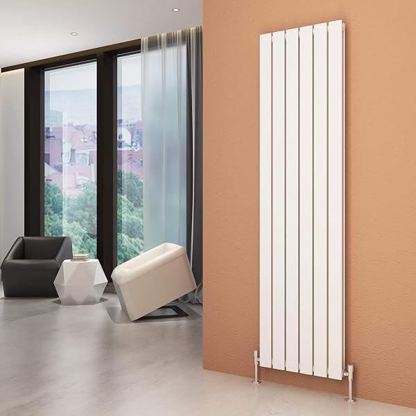 ELEGANT Vertical Column Designer Radiator Tall Upright Flat Panel 1800 x  452 mm White Double Radiators with Free Angled Valves : Amazon.co.uk: DIY u0026  Tools