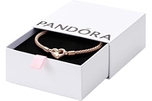 Pandora Moments Pozłacana 14-karatowym różowym złotem fakturowana bransoletka z zapięciem w kształcie serca