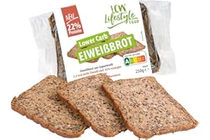 LCW Eiweißbrot mit 22% Proteinanteil | 250g | Fertiges Proteinbrot | Hoher Proteingehalt | zuckerarm | lecker und saftig