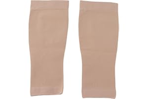 YOSOO HEALTH GEAR Calcetines de compresión de pantorrilla 1 par, sin pies, para hombres y mujeres, 20-30 mmHg, para periostitis tibial, vena varicosa, edema (talla M, color beige)