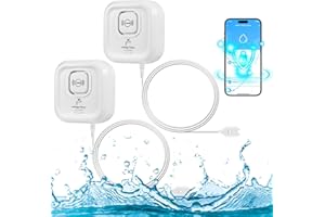 KERUI Sensore Livello Acqua WIFI, Rilevatore Perdite Acqua Tubi con Cavo Sonda Esteso e Staccabile da 105 cm, Rilevatori di Acquada 100 dB con App Tuya, 3 Tipi di Rilevamento per Casa, Cucina, Bagno (2,4G)