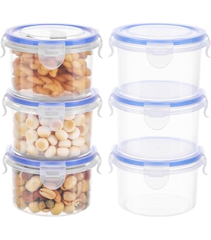 your GEAR Pila - Set van 6 voorraaddozen - 300 ml - Met luchtdicht deksel en BPA-vrij - Vierkant - Voor babypap, sauzen en snacks - Stapelbare koelkastorganizer