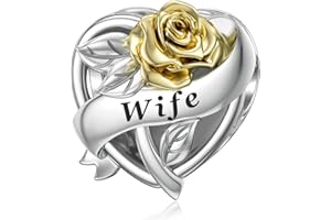 SEVENWELL Sterling Silver Family Rose Flower Charm for Mother, Sister, Daughter, Wife, Grandma