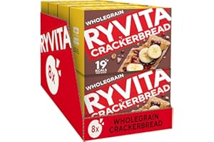 Ryvita Wholegrain Crackerbread | Low Fat | Healthy Snack | High Fibre | 8 PACKS of 125g