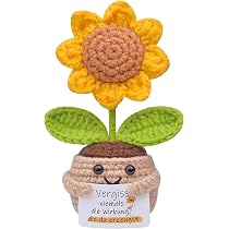 TOYMIS Positive Häkelblume – Gestrickte Deko-Pflanze, Ca. 9x16 Cm, Emotionale Unterstützung