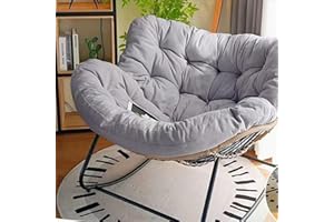 BYGSBKDP Rocking Chairs Cushions for Adults, Giant Patio Rocking Chair Replacement Cushion, Indoor Outdoor Egg Chair Cushion 4"×37.4" ×45.2" Cotton Filling is Soft and Skin-Friendly (Gray)