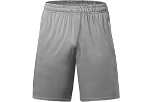 Idtswch Pantalones cortos de baloncesto para hombre grandes y altos, activos atléticos, ligeros, ajuste en seco, pantalones cortos de entrenamiento con cremallera (XL-8X)