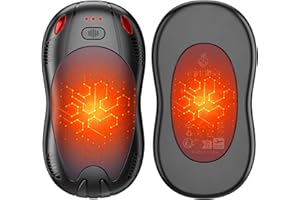 FANDLISS Calentador de Manos Recargable 2PCS, 2 en 1 Calienta Manos de Bolsillo Magnético 8000mAh, 3 Niveles hasta 52°C, Ideal para Invierno, Aire Libre, Camping y Deportes