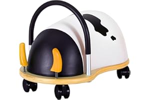 Wheelybug Toddler Wooden Ride-On, Multi-Directional Castor Wheels, Safety Certified Developmental Toy for Outdoor/ Indoor Fun, Small (1 - 3 Years), Cow