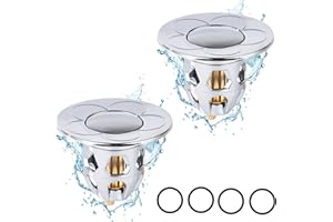 TALIFOCA Confezione da Scarico Lavabo Bagno Universale Pop up, 2 Pezzi Tappo Lavandino Bagno, Filtro Tappo Lavandino Bagno con Filtro Anti Clogging, Tappi Lavandino Bagno, Per Ø 34-40mm