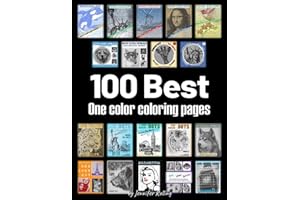 100 BEST One Color coloring book: The best designs from Jennifer Rolling dots lines spirals coloring books