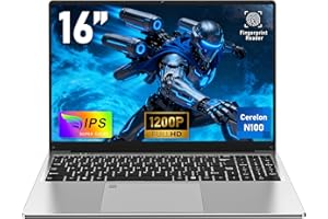 FUNYET Ordenador Portátil, Win11 Portátil de 16 Pulgadas, procesador N100 Laptop, 16GB RAM 1TB SSD, 1920 x 1200 FHD Laptop, Teclado con retroiluminación, 180 ° ángulo de Apertura Notebook, 46.2 WH