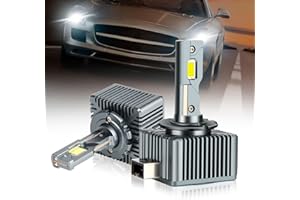 JMEST LEAD Ampoules D1S LED, 10000LM 90W 6500K Blanc Super Lumineux Hi/Lo Beam, Plug and Play Kit de Conversion de Phare de Voiture, Anti Erreur D1S LED Remplacer Les Ampoules Xénon OEM HID (2PCS)