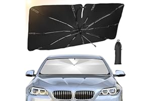 BITOYO Parasol para Parabrisas de Coche, Parasol Paraguas Coche Delantero Plegable, Protección UV, Aislamiento Térmico, Adaptable a la Mayoría de Coches, SUV, MPV, Camiones (L(140x78cm))