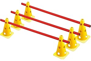RHINOS sports Lot de 3 obstacles à emboîter - 22,5 cm - Jaune