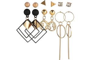 Fashion Frill Delicate AD Geometric Gold Plated Stud & Drop Earrings For Girls Women Stylish Latest Stylish Latest Combo (Sty