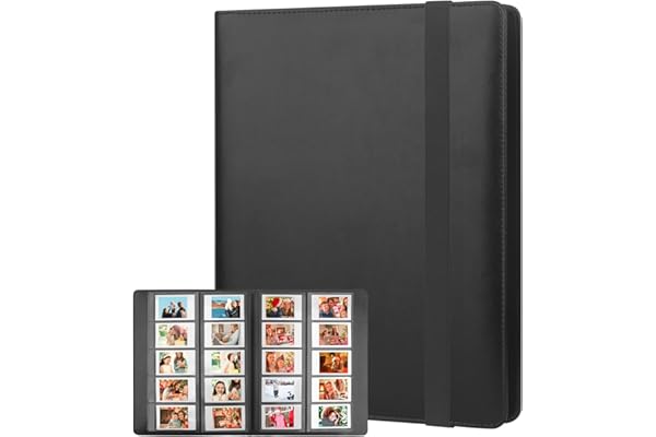 400 pochettes album photo pour appareil photo Fujifilm Instax Mini, appareil photo Polaroid, pour Fujifilm Instax Mini 11 12 9 40 Evo Liplay 8 7+ appareil photo instantané (Noir)