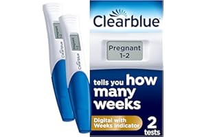Clearblue Pregnancy Test - Digital with Weeks Indicator, The Only Test That Tells You How Many Weeks, 2 Digital Tests, Packaging May Vary
