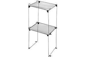 Panelee Schließfachregal für die Schule, zusammenklappbar, Spind-Organizer, stapelbar, Metall, Schließfach, Zubehör für Standardgröße, Arbeit, Küche, Büro, Badezimmer (schwarz, doppellagig)