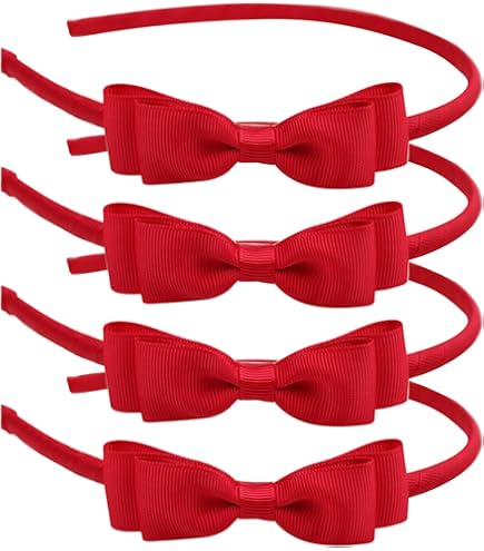 Healvian Cerchietto Per Bambina Con Fiocco Rosso – Fascia Copricapo Per Natale E Feste