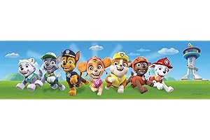 AG Design Paw Patrol WBD 8161-Bordo Decorativo da Parete per Bambini, Multicolore, 10 cm x 5 m
