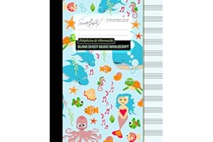 Blank Sheet Music: Music Manuscript Paper / Staff Paper / Musicians Notebook [ Book Bound (Perfect Binding) * 12 Stave * 100 pages * Large * Dolphins ... (Composition Books - Music Manuscript Paper)