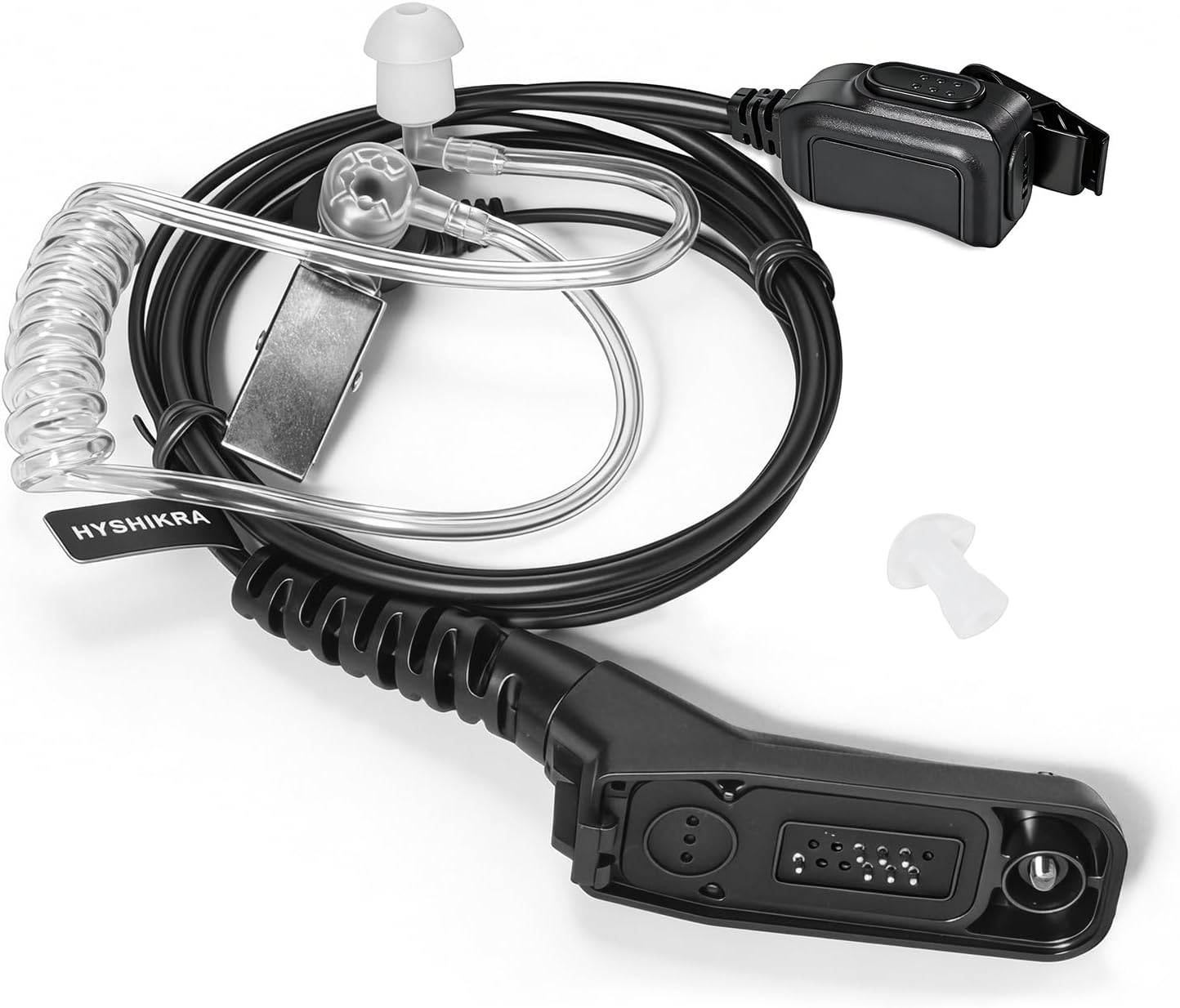 HYSHIKRA Earpiece with Mic Multi Pin Headset Compatible with Motorola DP3400 DP4400 DP4800 DGP4150 XiR-P8200 Xpr-6300 Two Way Radio (Transparent Tube, 1)
