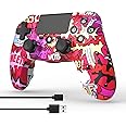 DYONDER Wireless Controller for PS4, Wireless Remote Gamepad with/Dual Vibration/6-Axis Motion Sensor/Audio Function, Game Controller Widely Compatible with PS4/PC/iOS(PINK)