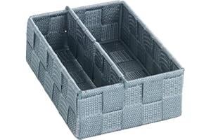 WENKO Organizzatore da cucina Adria S - con scomparto a parete variabile, Polipropilene, 13 x 6 x 18 cm, Grigio