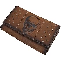 Portafoglio In Pelle Di Bufalo Con Catena | Motivo Motocicletta | Blocco RFID NFC | Porta Carte Rimovibile | Marrone - Foto 3