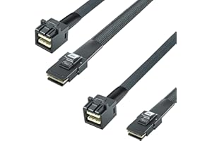 10Gtek Cable Interno Mini SAS HD SFF-8643 a SAS SFF-8087 1-Metro, SFF-8643 to SFF-8087 Mini SAS Cable, Plegable, Flexible(2pcs)