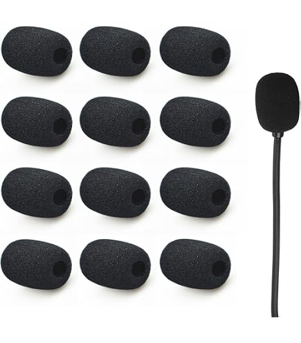 10 Stück Mikrofon-Windschutz Aus Schaumstoff – Für Lavalier & Headsets, Schwarz, 2,7x2,2 Cm