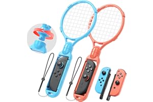 [für Switch 2/1] Tennis-Schläger für Nintendo Switch 2 Joy-Con (2025)–Spielzubehör für Mario Tennis Aces, für Switch Sport, Grifffassung für Switch 2/1 Controller, Unterstützt Weitere Tennis-Spiele