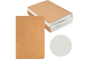 HOMEMARS A5-anteckningsbok, 100 g/m², tjockt papper, 8-pack, 14 x 21 cm, 60 sidor, punktad anteckningsbok för studenter, skri