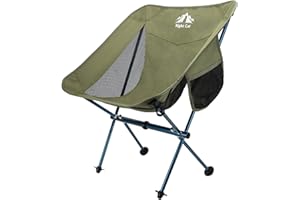Night Cat Chaise de Camping Pliante Portable Ultra Légère et Compacte pour l'extérieur Pêche Pique-Nique Voyage Travaux Lourds 150kg