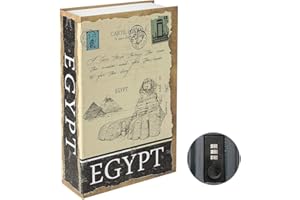 Parrency Diversion Book Safe with Combination Lock, Secrect Hidden Safe Lock Box Large, Medium, Egypt, 9 1/2" x 6" x 1 1/3", SBH-M009