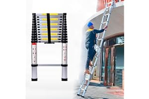 Neo Extendable Portable Foldable Telescopic Ladder Multi-Purpose Aluminium Telescoping Ladder Sturdy Loft Ladder with EN131 Certificate (3.8M)