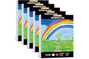 PENCILMARCH A4 Drawing Pad for Kids – 5 Pack (250 Sheets in Total), Sketch Pad for Kids, Drawing Paper for Kids, Perfect Colouring Book for Kids, Teen Arts and Craft Activities