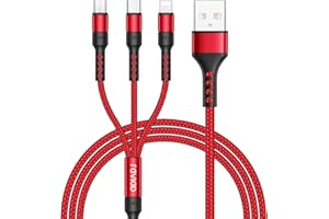 RAVIAD 3 en 1 Multi Cable de Carga, Nylon Multi USB Cargador Cable Múltiples Micro USB Tipo C Compatible con Samsung Galaxy S10/S9/S8/S7/S6, Huawei P30/P20/P10, Redmi Note 7/Mi A3/A2/A1