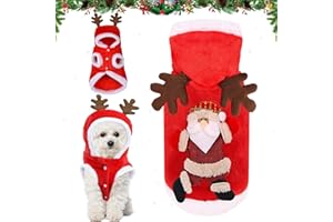XILEPINGAN Ropa de Navidad para Perros y Gatos, Disfraz de Navidad para Mascotas, Disfraz Gato de Navideño, Traje de Invierno para Perros, Ropa con Motivo Navideño para Mascotas (XL)