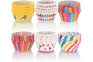 EMNY 600 Pièces Caissettes à Cupcakes Papier Colorées, Arc en Ciel Moules à Gâteaux Papier pour Muffins Cupcakes Mariage Anniversaire Dessert