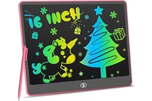 ‎LEYAOYAO LCD Schreibtafel Spielzeug für Kinder,16 Zoll Farbenfrohes Zeichentablett, Bunte Kritzeleien, Auto-Reise-Schulspiele, Geschenke für 3-8 Jährige Mädchen Jungen (Rosa)