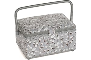 Hobby Gift Medium Sewing Craft Hobby Storage Box, Rectangle, Cotton Plant
