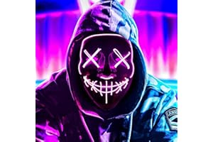 AuLinx LED Maske Karneval,Grusel Purge Mask Dunkeln Leuchten,für Fasching Carnival KostüMspiele Cosplays Feste Partys und Deko Requisiten für Erwachsene MäNner Und Frauen