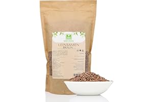 ‎GREEN ESSENCE Leinsamen Braun 1kg von der Grünen Essenz Leinsamen ganz Braun ohne Zusätze - Leinsaat ideal zum Backen – ganze Samen - vegan - Rohkostqualität (1 Kg)