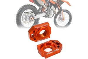 BIUGERCN Tensor de cadena de bloque de eje trasero CNC para moto de cross 125-450 SX SXF XC XCF EXF 2013-2024 Dirt Pit Bike naranja