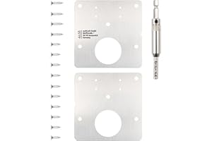 wolfcraft Kit de réparation pour charnières invisibles – côté porte, 17 pièces I 4658000 I Pour réparer deux charnières arrachées sur la porte