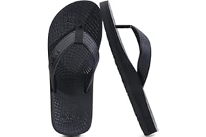 ONCAI Men’s Flip Flops Summer Beach Fashion Yoga Mat Thong Sandals With Cushion Slip-on Ooudoor Rubber Sole