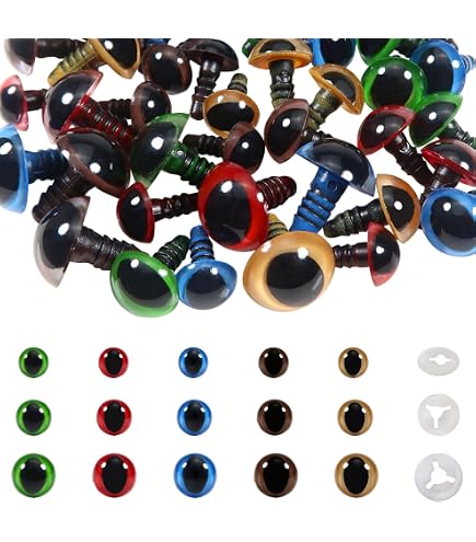 TOAOB 140 Stück Sicherheitsaugen 8 Mm – 7 Farben Inkl. Unterlegscheiben – Für Amigurumis, Stofftiere & Puppen – Bastelzubehör